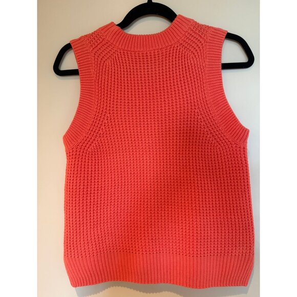 French Connection Chunky Cable Knit Sweater Vest Coral Size Medium - Picture 4 of 4